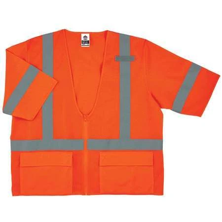 ERGODYNE 8320Z Orange Type R Class 3 Standard Vest,S/M