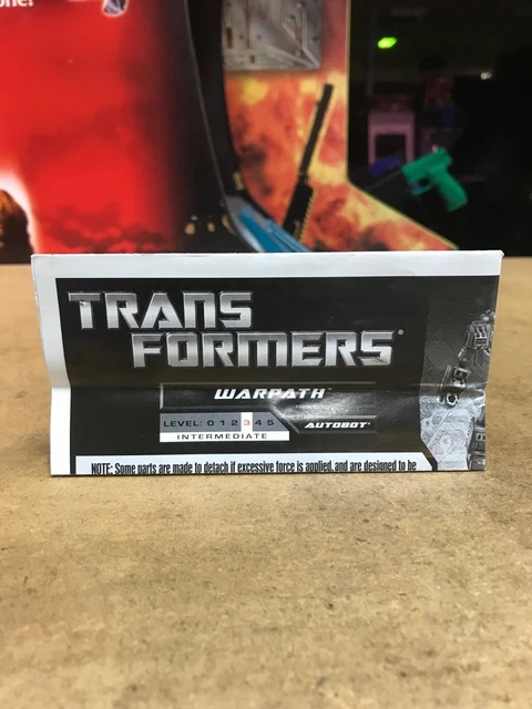 Transformers Movie Warpath Instruction Manual 2010