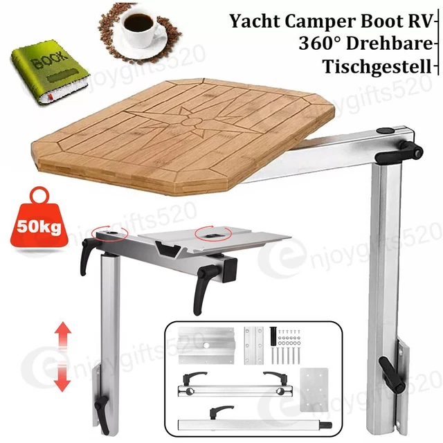NOENNULL Tischsockelbein Verstellbar 460-700mm - 360° Drehbar Für Wohnmobil & Zuhause