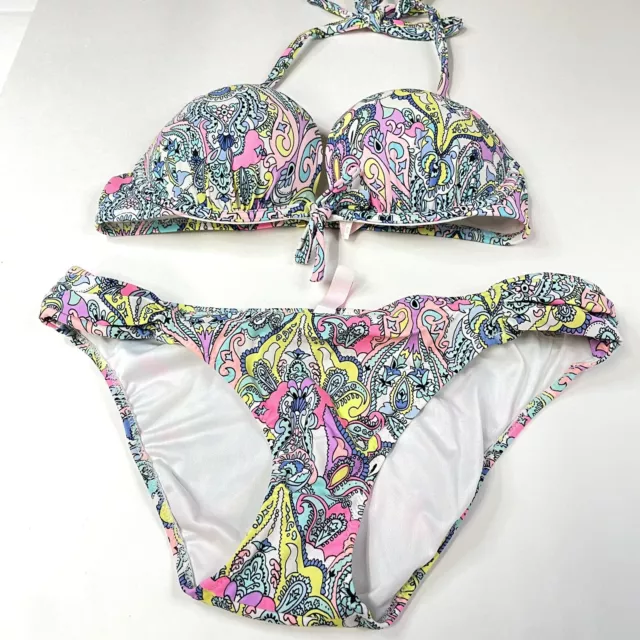 Victorias Secret PINK Multiway Push Up Ltd Ed Bra Panty Set 32D,S NWT Black