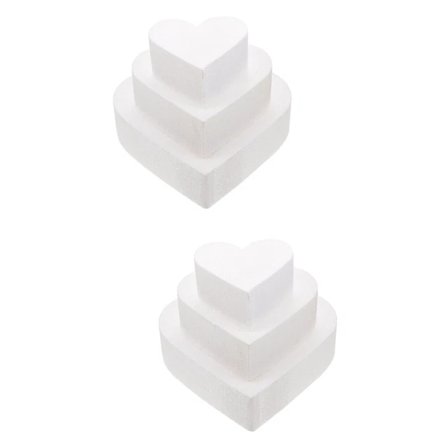 6 piezas Espumas para pasteles Dummies Modelado de pasteles en forma de corazón Hágalo usted mismo Artesanías para Weddin