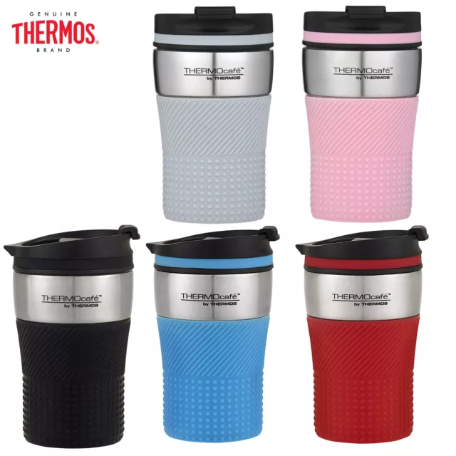 New THERMOS ThermoCafe Vacuum Insulated Travel Cup 200ml Coffee Cup Black Red
