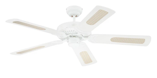 Ventilateur de plafond avec éclairage LED, Huelva D107 cm, INSPIRE, blanc | Leroy Merlin