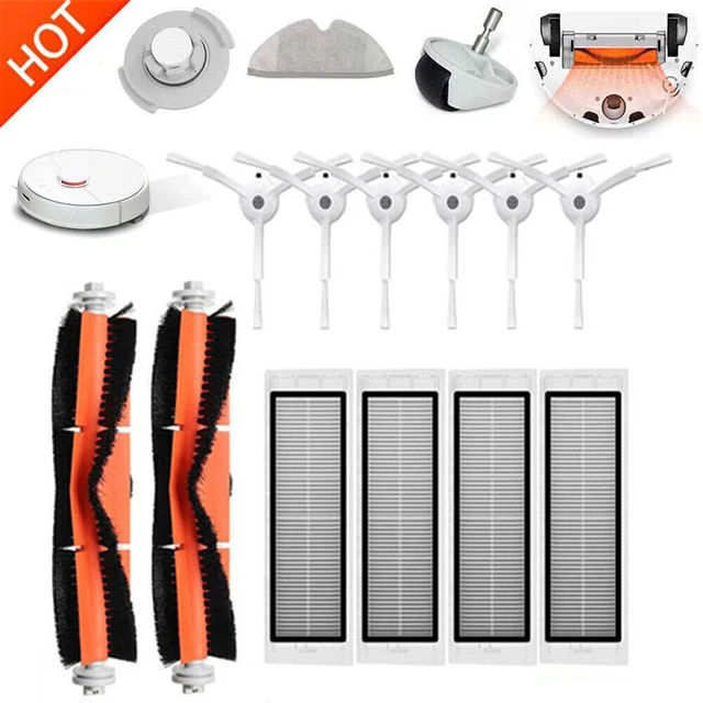 Kit Pièces Rechange Roborock S8/S8+ Liveryde - 1 Brosse Double, 4 Brosses Latérales, 4 Filtres HEPA, 4 Chiffons