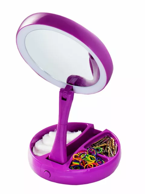 Emson My Foldaway Mirror The Lighted, Double Sided Vanity Mirror 10x...