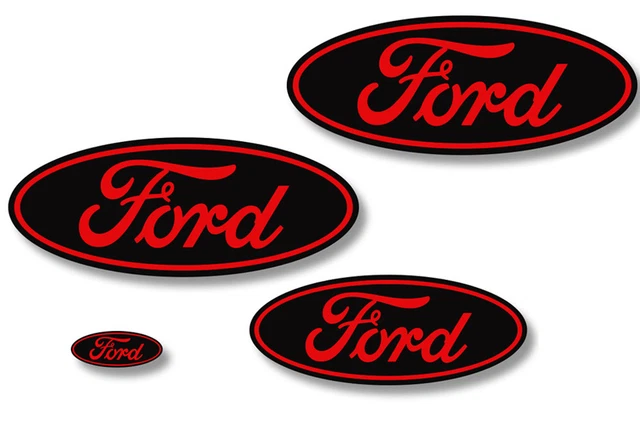 Emblema Per Ford Con Bandiera Americana - Adesivo Per Griglia Anteriore O Portellone, 23x9 Cm, Nero