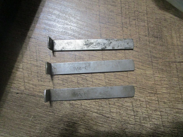 (3) New 3/8" Wide X .050 Thick Type C Keyway Broach Shims 2-3/4" Long