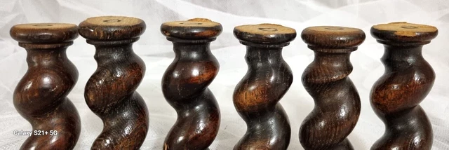 6 Barley twist turned spindle Column Antique french architectural salvage 4.8 in 11
