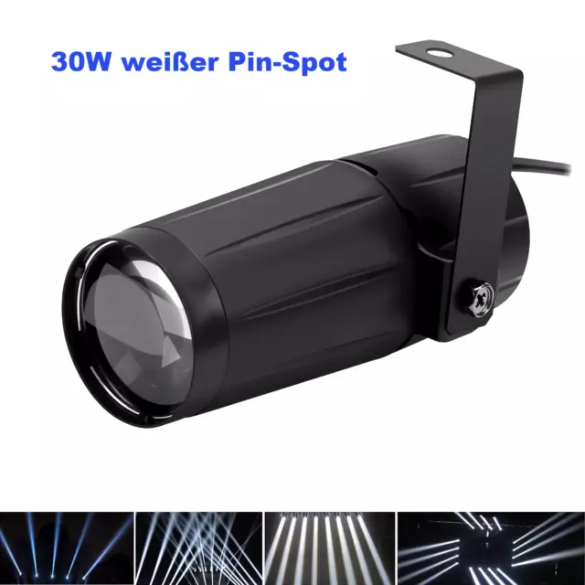 30 W Weißer Pin-Spot LED Pinspot Punktstrahler Bühnenlicht Club Bar Bühne Lampe