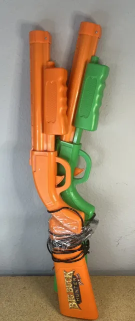 Big Buck Hunter Pro Plug & Play TV Arcade Game Green & Orange Guns No Sensor Bar