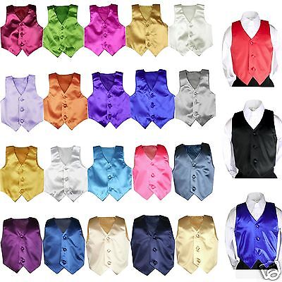 23 color Satin Vest only  for Boy Teen  Formal Party Graduation Tuxedo Suit 8-28