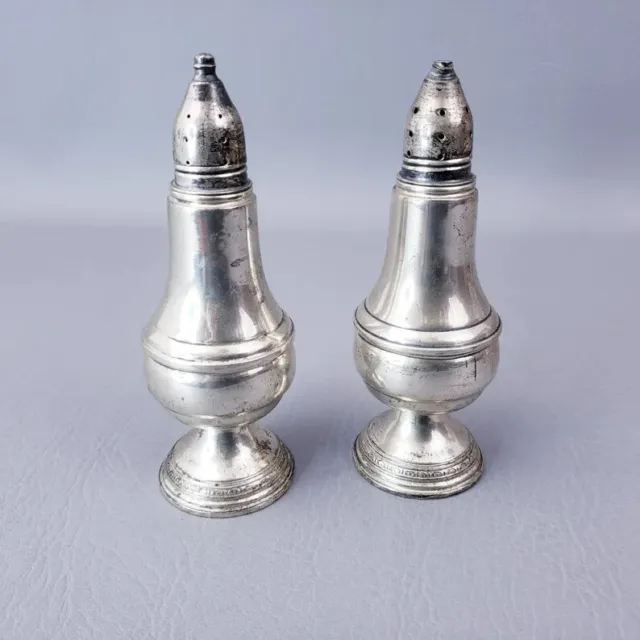 Vintage Sterling Silver Salt and Pepper Shaker Set Weighted S & P 5.25"