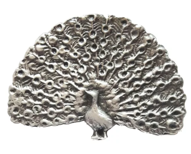 Peacock Handcrafted From English Pewter Lapel Pin Badge