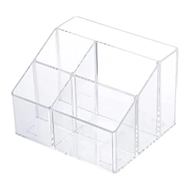 Organizer Trasparente per Penne da Scrivania, Contenitore in Plastica per F U5E3