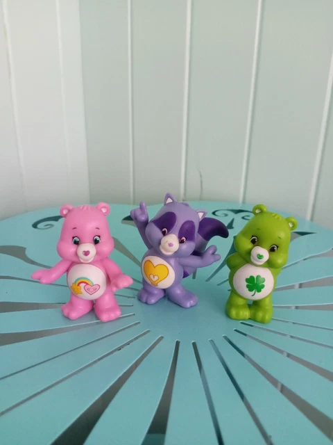 Lot of 3 Vintage Care Bears Figures TCFC JP Just Play 2.5" Tall PVC