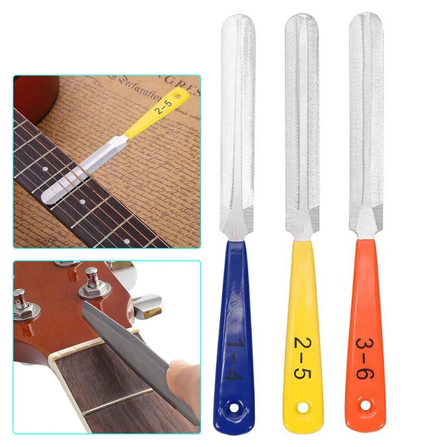 3X Guitar Gauged Nut Saddle Files Fret Crowning Slot Filing Luthier Repair Tools
