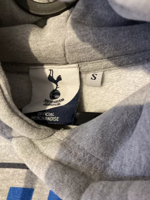 Tottenham Hotspurs Hoodie Size S Grey Cotton Official Merchandise 3