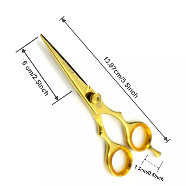Professional Gold Hair Cutting Japanese Scissors Barber Stylist Salon Shears 5.5 2