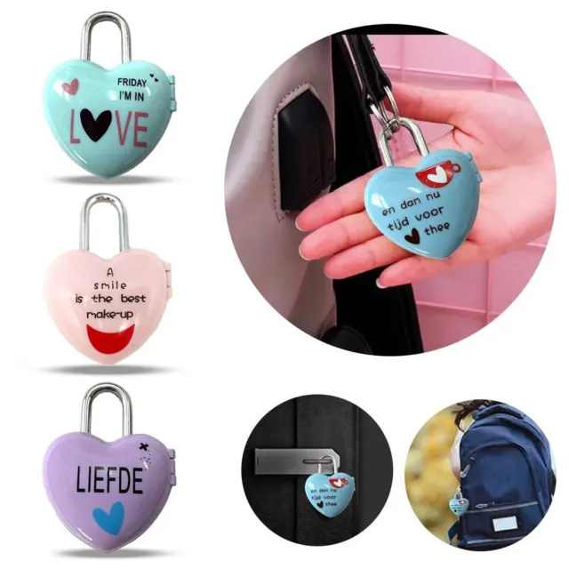 Password Combination Lock Security Tool Heart Shaped Lock Digits Code Padlock