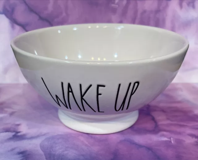 RAE DUNN Artisan Collection “WAKE UP” White Cereal Soup Bowl NWT FREE SHIPPING