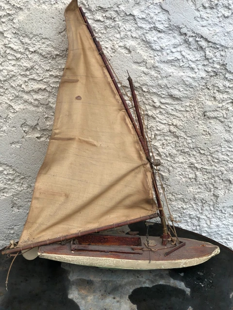 Voilier Jouet Vintage JEM - Réf. VP60 - Longueur 60cm - Bleu - Neuf En Boîte Années 70-80