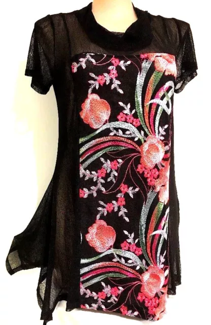 plus sz XXS 12 TS TAKING SHAPE Nights In Bloom Tunic Top Funky NWT!rrp $150