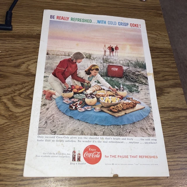 1959 Coca Cola Be Really Refreshed With Ice Cold Coke Sailboat Hat Soda 1959 Coca Cola Be Really Refreshed With Ice Cold Coke Sailboat Hat Soda
