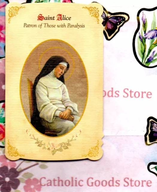 San St. Alice Curative Santo Scheda Raccoglitore + Medaglia (Patrono Di Those W/