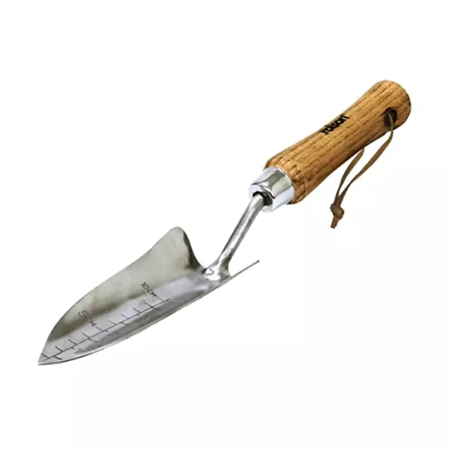 Stainless Steel Transplanter Garden Tool with Ash Wood Handle Heavy Duty Rolson 3