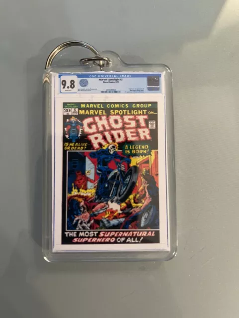 Marvel Spotlight #5- CGC Homage - Mini Slab - Key Issue Keychain - Ghost Rider