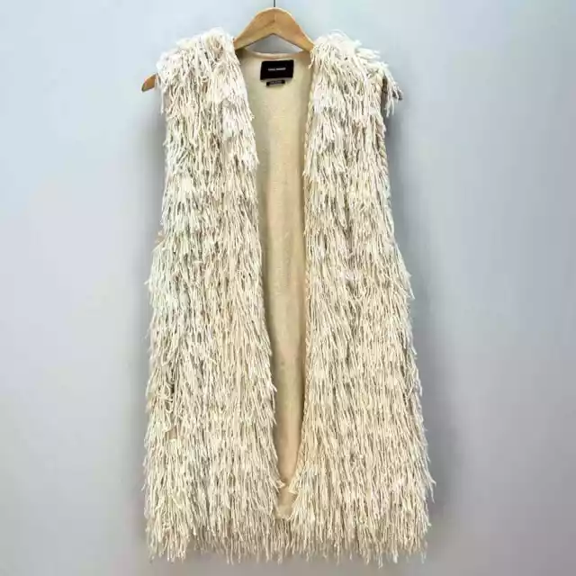 Isabel Marant Runway Alfie Silk Fringe Gilet Vest in Cream, Sz S 3