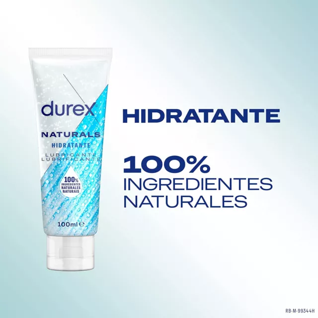 Durex Gel Lubricante sexual natural 100ml hidratante Base Agua,ácido hilaurónico