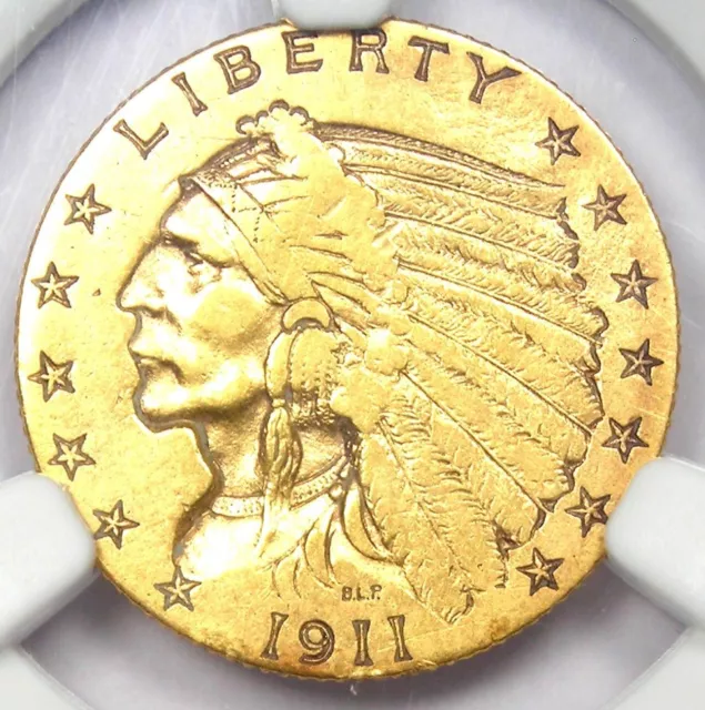 1911-D Indian Gold Quarter Eagle $2.50 Coin Weak D - Certified NGC AU Details