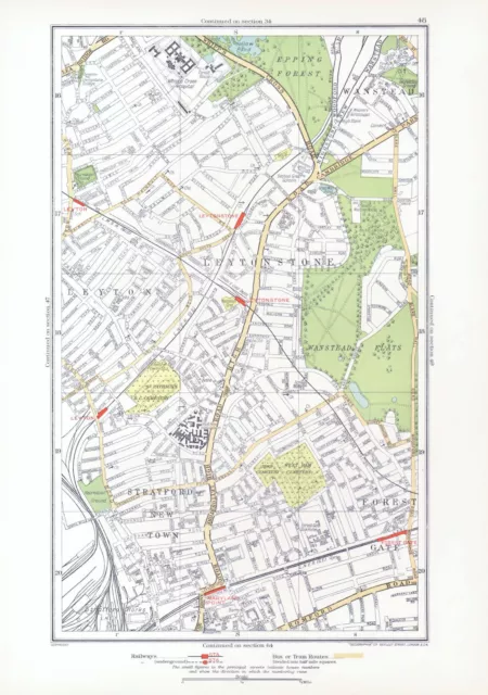 LEYTON LEYTONSTONE. Forest Gate Stratford Wanstead Woodgrange Park 1933 map