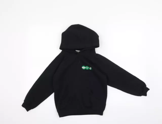 Trutex Boys Black Cotton Pullover Hoodie Size 7-8 Years