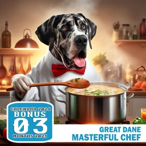 GREAT DANE MASTERFUL Chef Calendar 2024 Jan 2024 to Dec 2024 Bonus 3