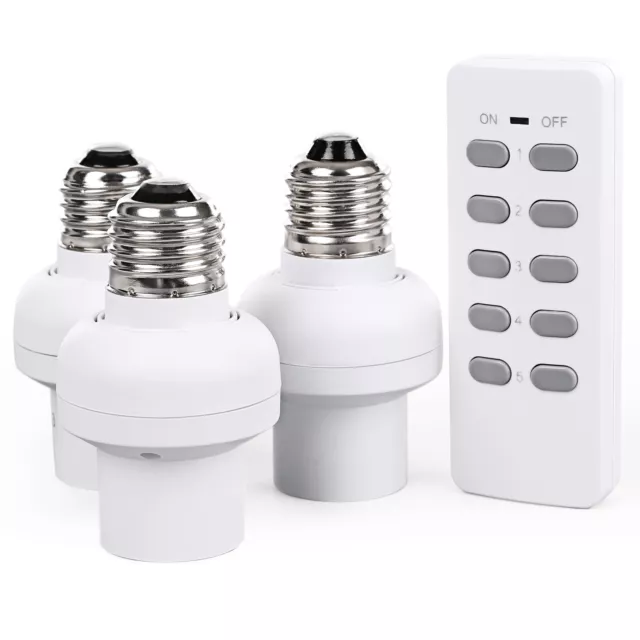 DEWENWILS WIRELESS REMOTE Control Light Lamp Socket E26 E27 Bulb Base