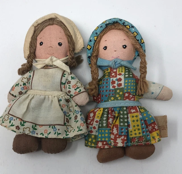 Vintage Knickerbocker Holly Hobbie Plush Stuffed Rag Doll 5”