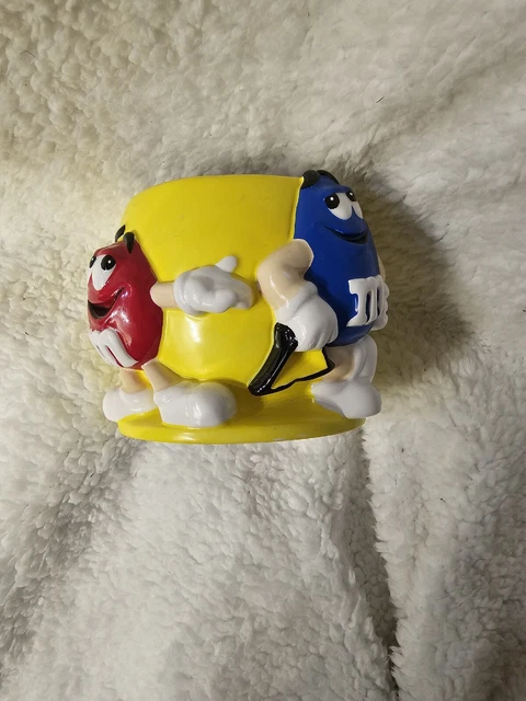 M & M Yellow FTD Planter Vase Jar Dish Sculpted Candy Mars Ceramic A Original
