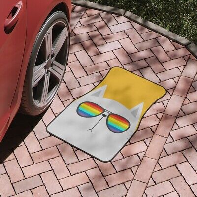 Lindos tapetes de piso de automóvil para gatos de dibujos animados, impresión personalizada para automóvil tapete de piso