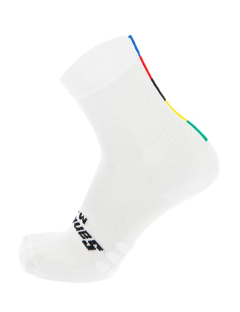 Official UCI World Champion High Profile Socks White by Santini Official UCI World Champion High Profile Socks White by Santini