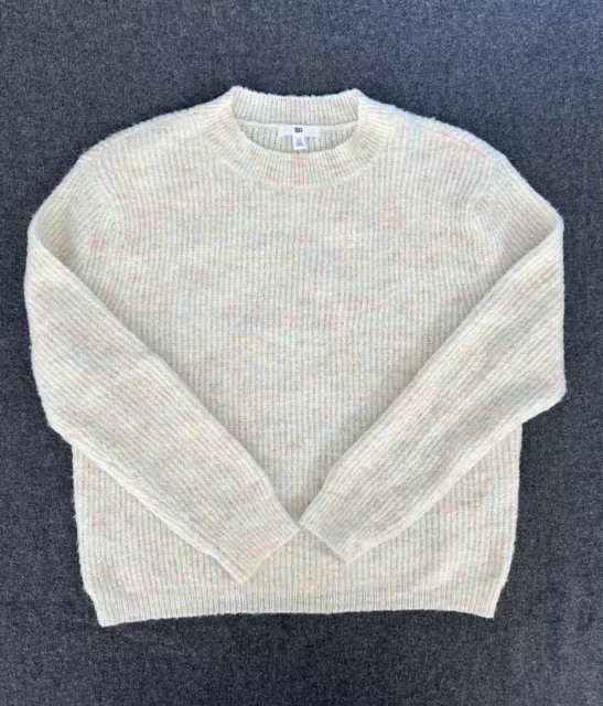 BP Nordstrom Women’s Or Teens Crew Neck Cozy Cream And Pastels Sweater Size XS