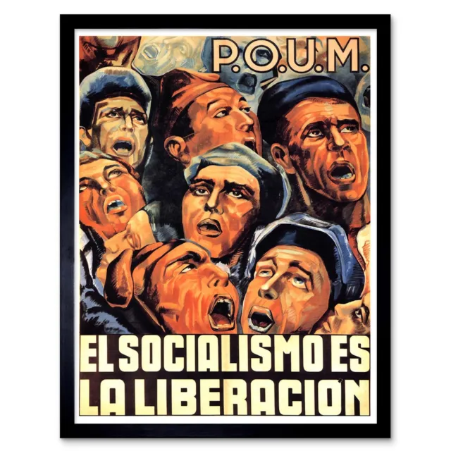 War Propaganda Spanish Civil Poum Marxist Liberty Spain Vintage Framed Art Print