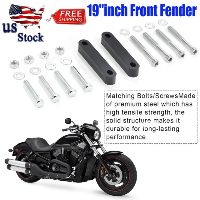 19'' inch Front Fender Space Mount Fit For Harley Touring Custom Baggers 14-2023