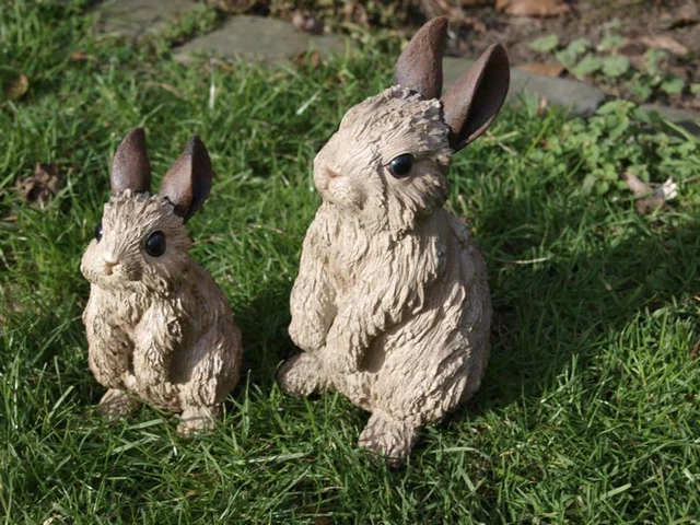 Opexicos 6-teiliges Set – Harz Hasen & Karotten Figuren, 3,5–5 Cm, Für Feengarten, Deko & Miniaturlandschaft