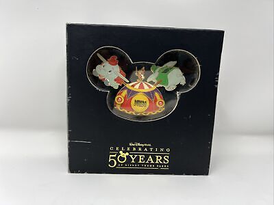 LE RARE JUMBO Disney Pin Celebrating 50 Years Dumbo Elephant Ride Timothy Mouse