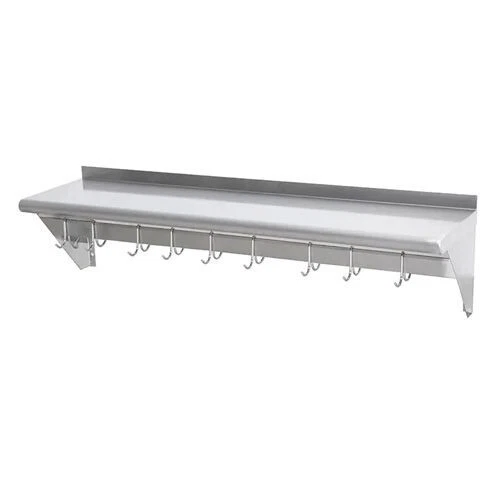 CenPro Stainless Steel Wall-Mounted Pot Rack with Shelf, 96"Wx12"D