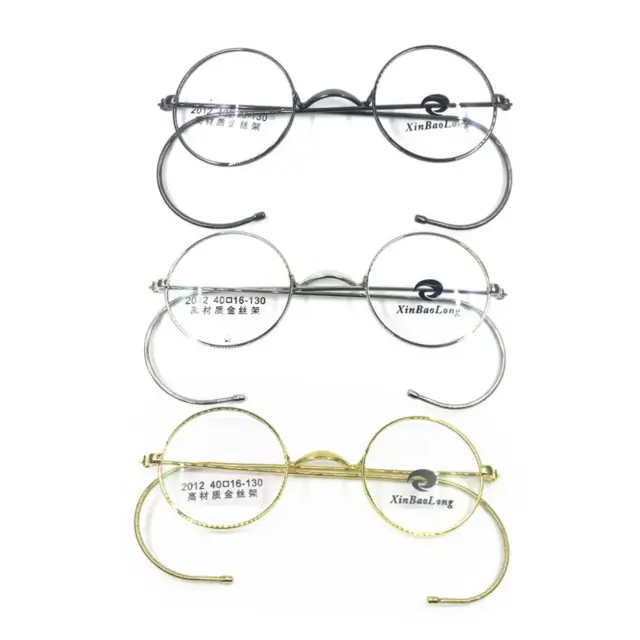 Rimmed Eyeglass Frames Spectacles Wire Round Retro Antique Vintage Rx Glasses