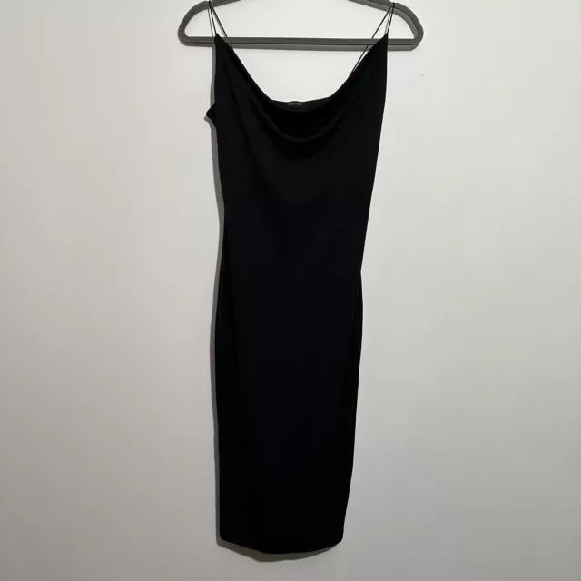 Abito bodycon nero River Island taglia 8 midi poliestere