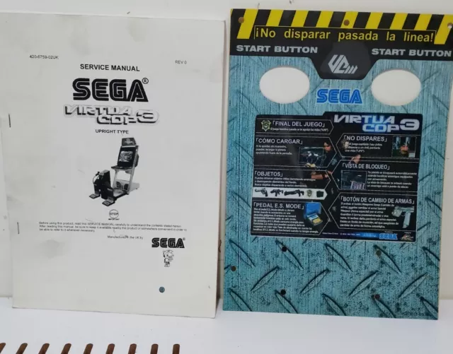 Sega VIRTUA COP 3 Upright type SERVICE MANUAL + ORIGINAL STICKER